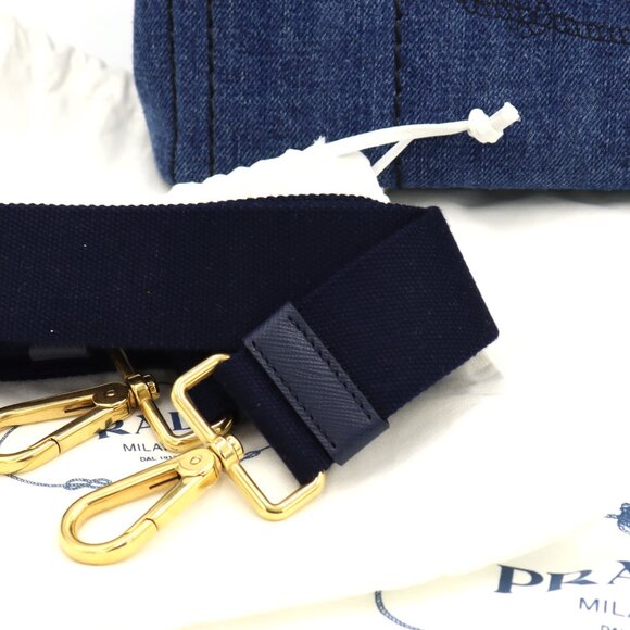 Brand new Prada Canapa Avio Denim Tote - Picture 3 of 10